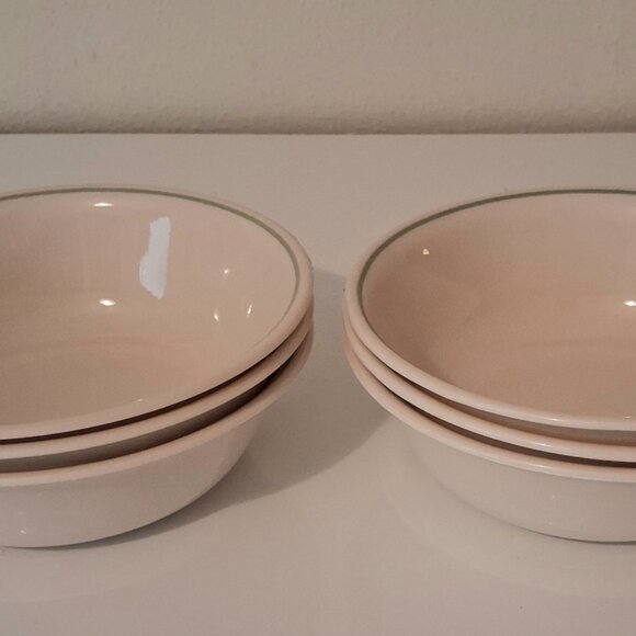 Corelle SANDSTONE with Green Stripe Set of 6 Soup/Cereal Bowls 6-1/4” - Picture 8 of 12